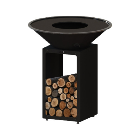 Brasero plancha B.B.O 88 cm en acier noir Oyat