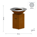 Dimensions du brasero Origine 88 cm Oyat en corten