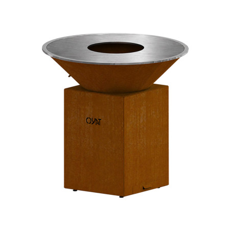 Brasero plancha Origine 98 cm en acier corten Oyat