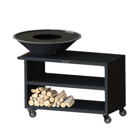 Brasero plancha Pontaillac 88 cm en acier noir Oyat