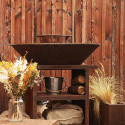 Brasero plancha Pontaillac PRO 98 cm en corten Oyat - lifestyle