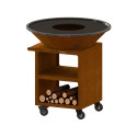 Brasero plancha Pontaillac PRO 98 cm en corten Oyat