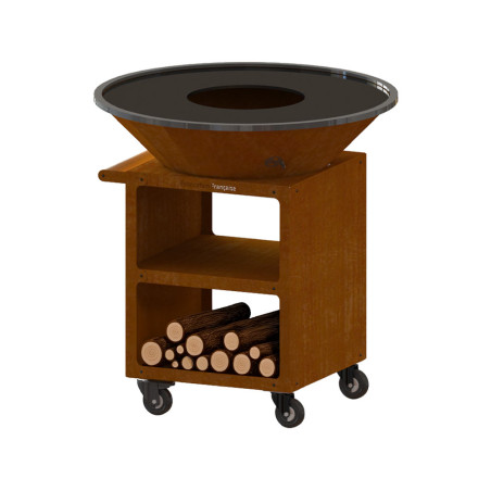 Brasero plancha Pontaillac PRO 98 cm en corten Oyat