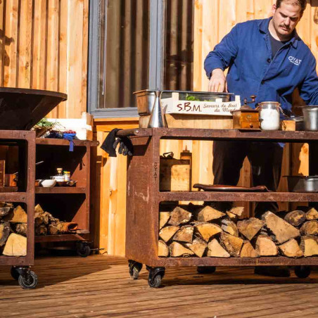 Desserte en acier corten Pontaillac 120 Oyat - ambiance