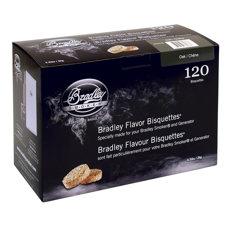 Boite 120 Bisquettes Chêne - Bradley Smoker Boite 120 Bisquettes Chêne - Bradley Smoker