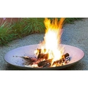 Braséro Acier Corten Rond 120 cm allumé terrasse Braséro Acier Corten Rond 120 cm allumé terrasse