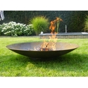 Braséro Acier Corten Rond 120 cm flammes