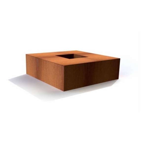 Table Braséro en Corten Carré 120 cm