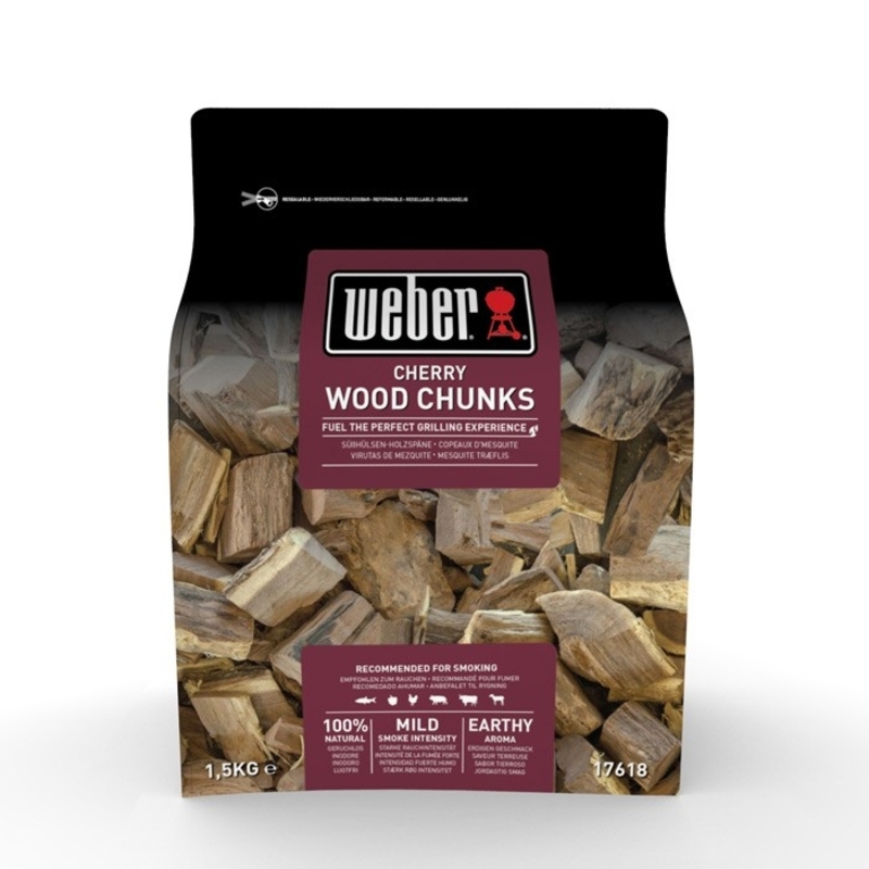 Gros Morceaux de bois de fumage Cerise - Weber Gros Morceaux de bois de fumage Cerise - Weber