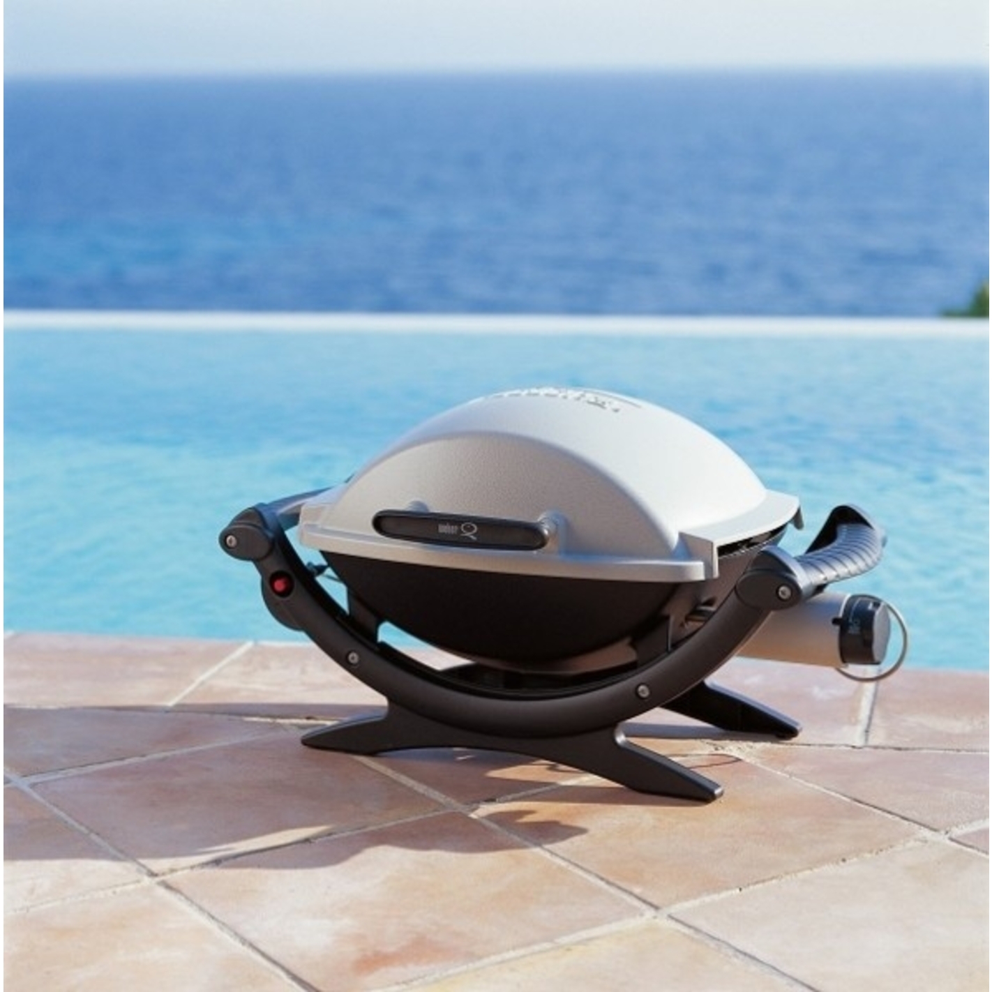 Barbecue Weber Gaz Q100 Blanc Cr Me Barbecue Weber Gaz Q100 Blanc Cr Me