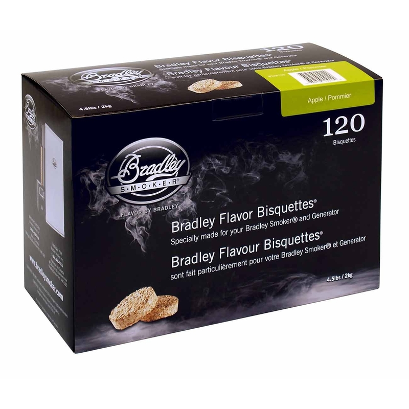Boite 120 Bisquettes Pomme - Bradley Smoker Boite 120 Bisquettes Pomme - Bradley Smoker