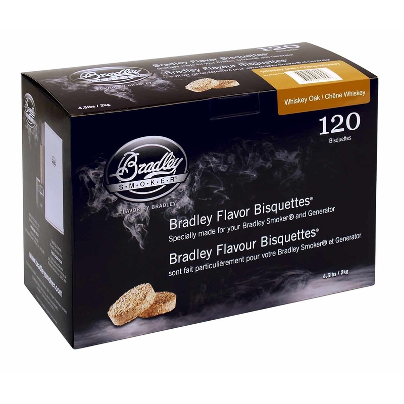 Boite 120 Bisquettes Chêne Whisky - Bradley Smoker Boite 120 Bisquettes Chêne Whisky - Bradley Smoker
