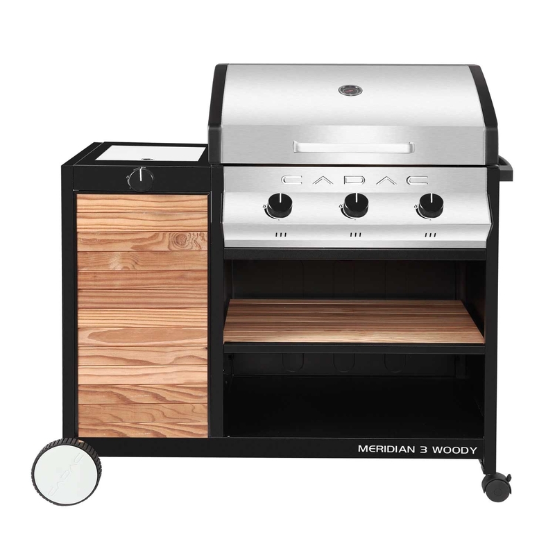 Barbecue à gaz Meridian Woody Cadac Barbecue à gaz encastrable Meidian Inox 3 brûleurs Esprit