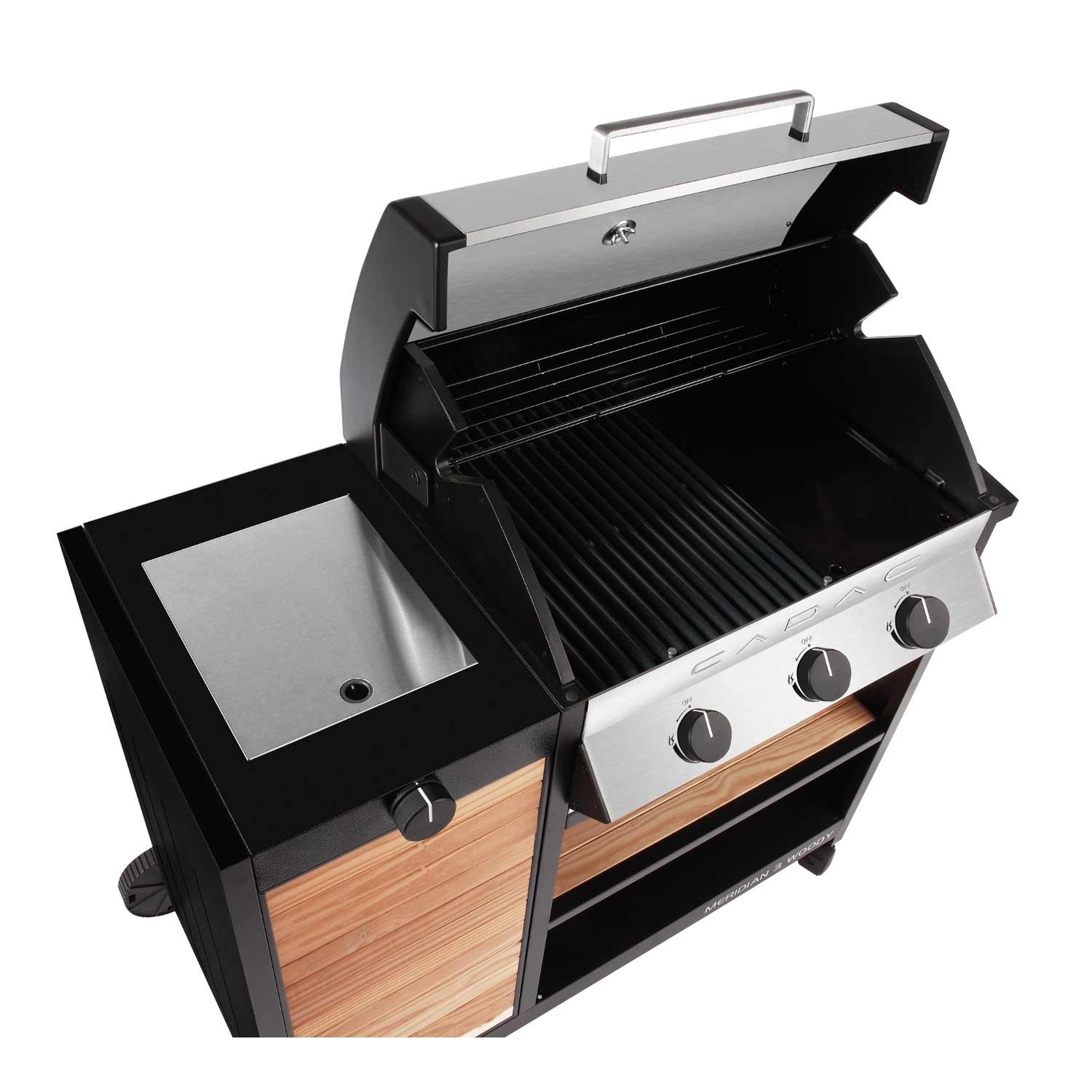 Barbecue à gaz Meridian Woody Cadac Barbecue à gaz encastrable Meidian Inox 3 brûleurs Esprit