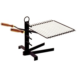 cuisson feu de bois accessoires Esprit Barbecue Esprit Grille de cheminée avec 3 pieds 46x28cm
