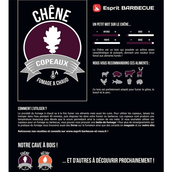 Copeaux Chêne pour fumage 1KG