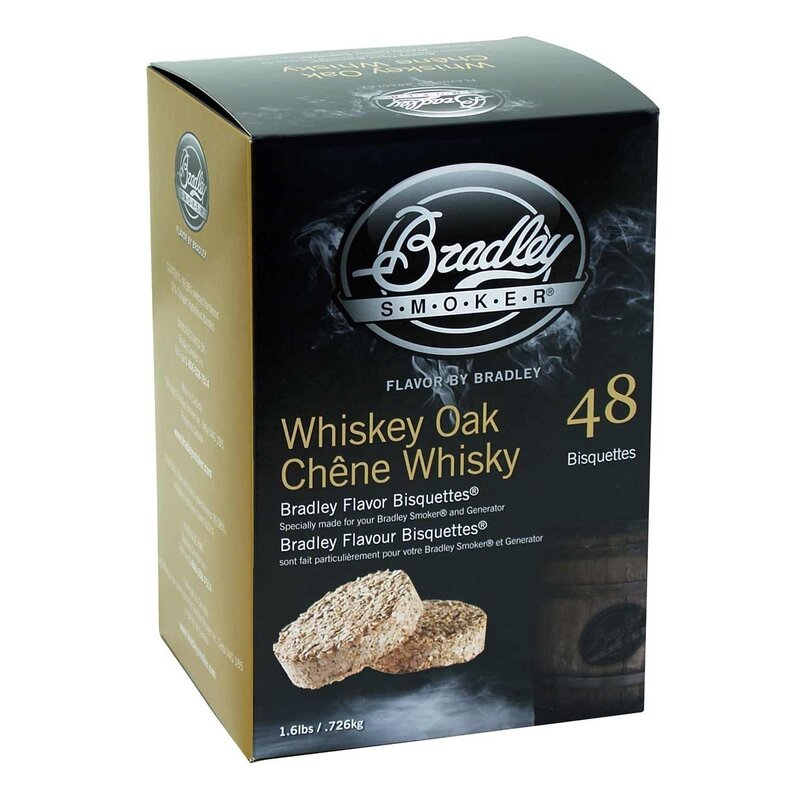 Boite 48 Bisquettes Chêne Whisky - Bradley Smoker Boite 48 Bisquettes Chêne Whisky - Bradley Smoker