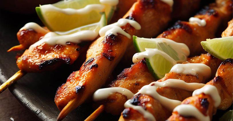 Brochettes de poulet au citron vert et au miel