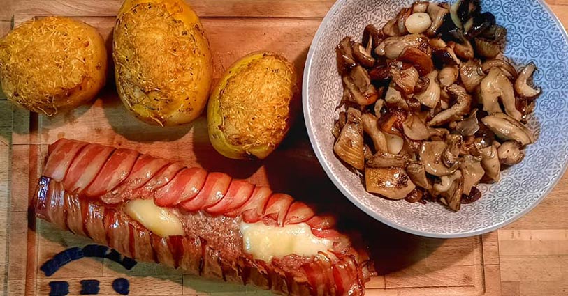 Pain de viande au barbecue et pommes de terre