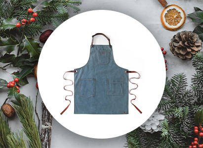 Tablier en coton et en cuir n°325 Denim Alaskan Maker