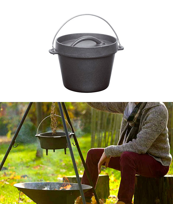 Cocotte en fonte 0,7 L barbecook pour brasero ou trépied Junko