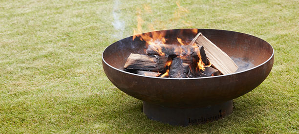 Brasero Barbecook Jack 75 en acier corten allumé