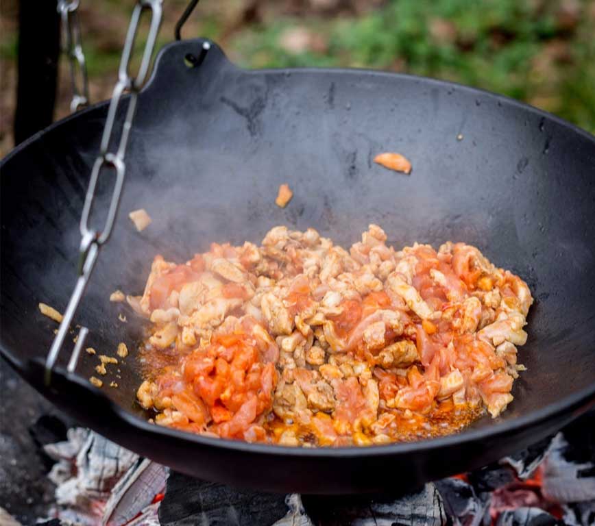 Poêle en fonte + dessous de plat bambou pour barbecue Barbecook