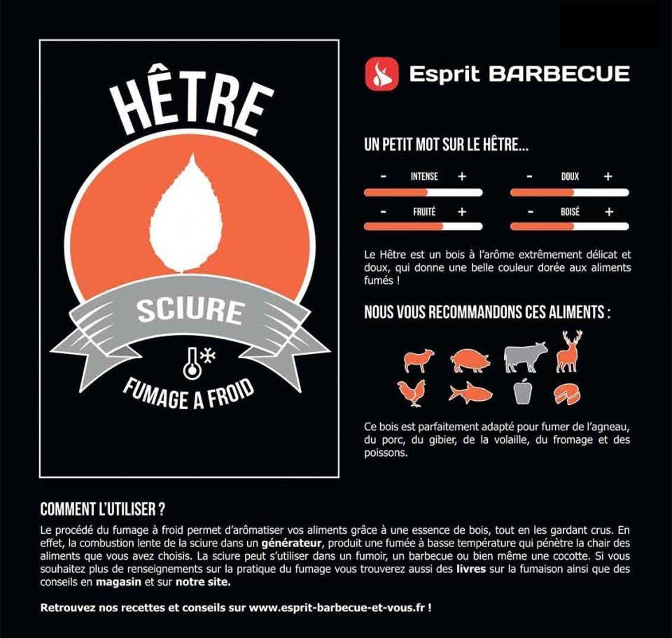 Caractéristiques de la sciure de fumage de Hêtre 15 kg