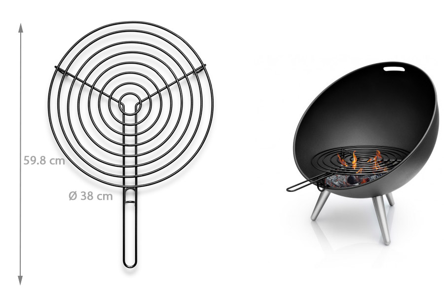 caractéristiques et diensions de la grille de cuisson Fire Globe Eva Solo