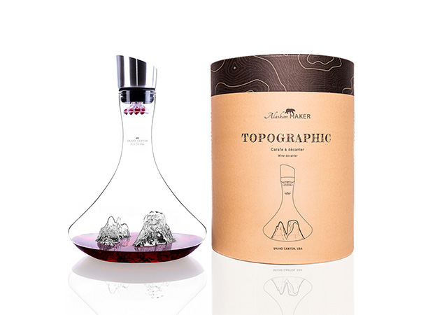 Coffret carafe à vin Topographic Grand Canyon Alaskan Maker
