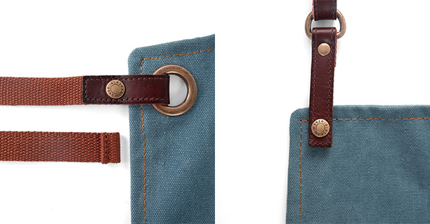 Lanières en cuir du tablier n°325 denim foncé Alaskan Maker