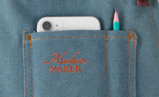 Poche pour téléphone du tablier n°325 denim foncé Alaskan Maker