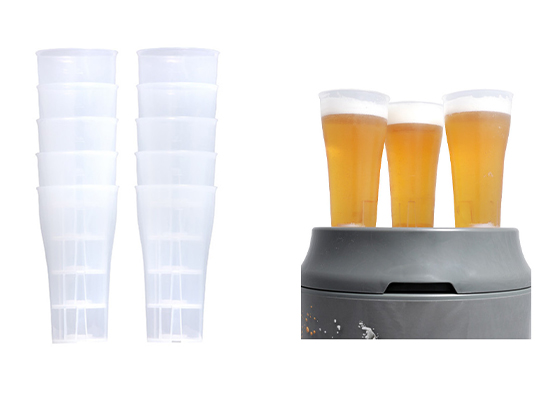 Lot de 10 verres Beer Up et remplissage par la base di gobelet