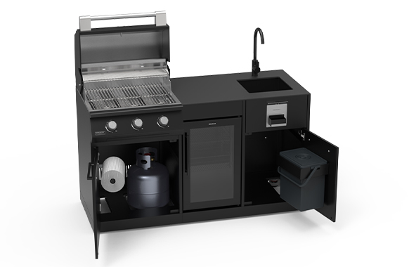 Barbecue Fusion 300 LITE intégré à la cuisine extérieure Brabura