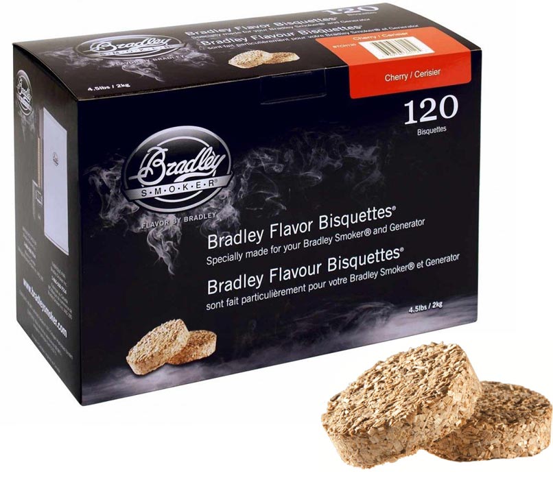Boîtes de 120 bisquettes Cerise packaging Bradley Smoker