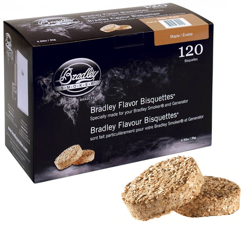 Boîtes de 120 bisquettes Erable packaging Bradley Smoker