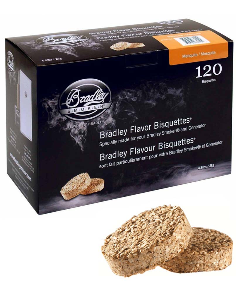 Boîtes de 120 bisquettes Mesquite packaging Bradley Smoker
