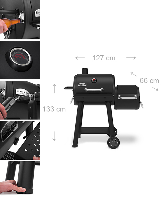 Caractéristiques techniques du barbecue offset 400 de Broil King