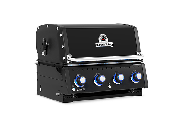 Barbecue gaz encastrable Baron 420 Shadow de profil