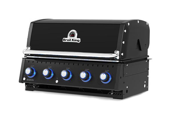 Barbecue gaz encastrable Baron 520 Shadow de profil