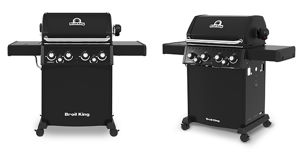 Vue de face et côté du barbecue gaz Crown 480 Shadow Broil King