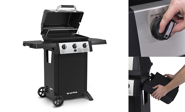 Zoom sur le barbecue gaz Gem 310 Broil King ouvert