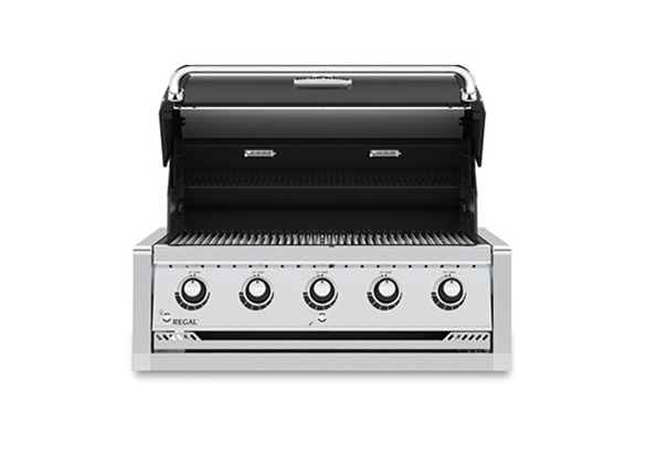 Barbecue Regal 520 noir encastrable couvercle ouvert