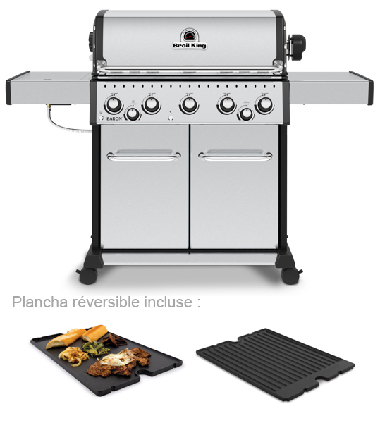 Barbecue Gaz Baron S 590 IR + plancha fonte révesible incluse