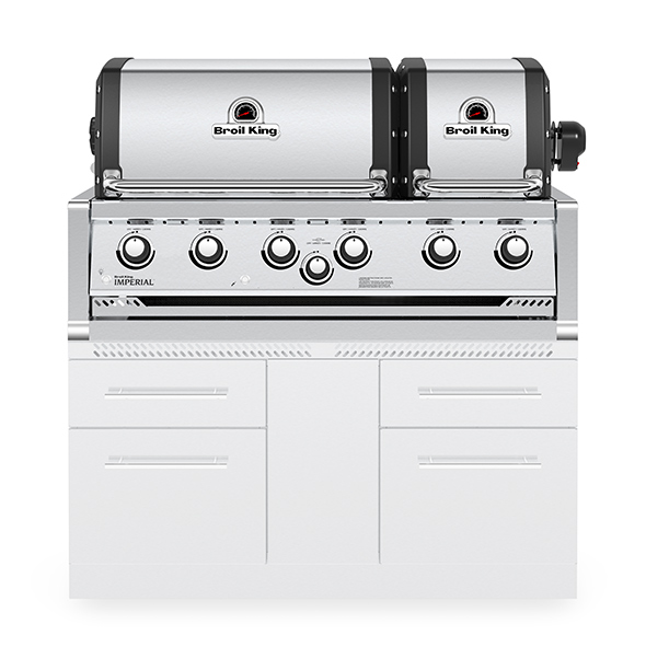 Barbecue gaz encastrable Imperial S 670 Broil King sur meuble