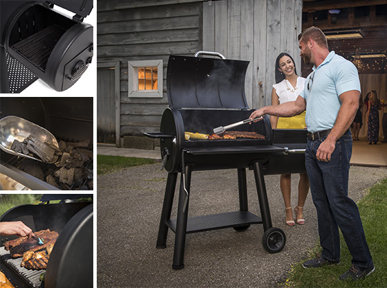 Cuisson indirecte sur barbecue Broil King Smoke Offset 500