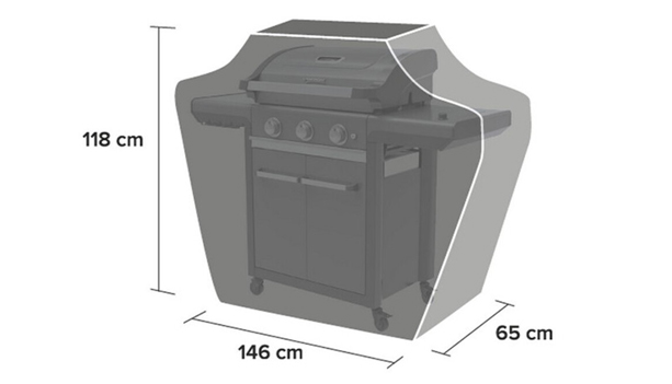 Schéma et dimensions de la housse Campingaz 3 Series Classic et Select 4