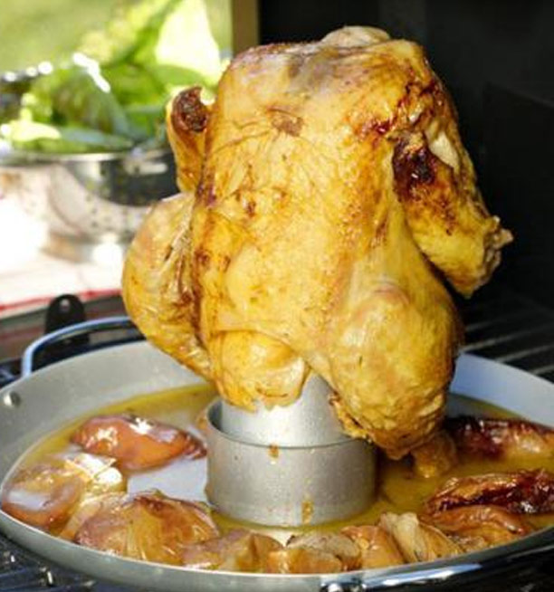 Cuisson d'un poulet dans le plat inox Culinary Modular Campingaz