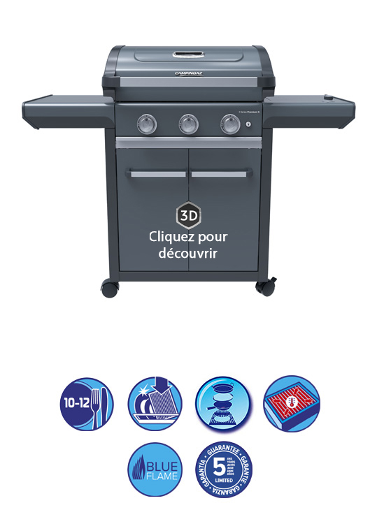 Caractéristiques et fonctionnalités du barbecue Premium 3S Campingaz