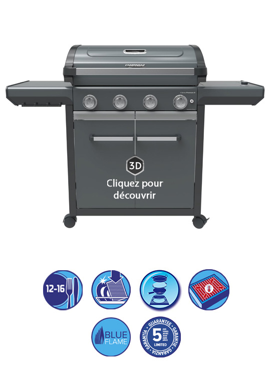 caracteristiques et fonctionnalités du barbecue Premium 4 S Campingaz